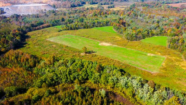 aerial view of graded land